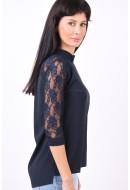 Women Blouse Object Objcam 3/4 Highneck Sky Captain